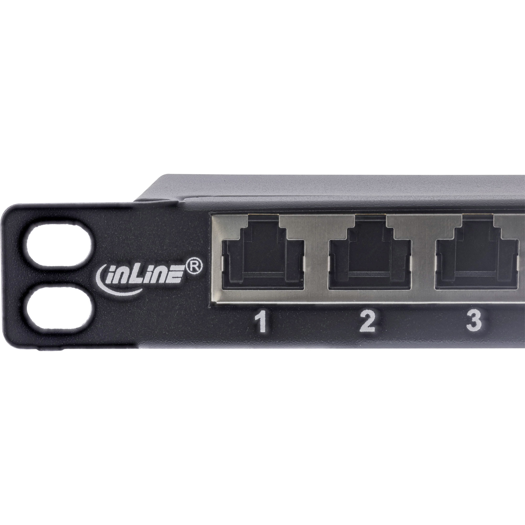 Inline® 19" Patchfeld Cat.6A 0,5 HE 24-fach, mit Staubschutz, schwarz