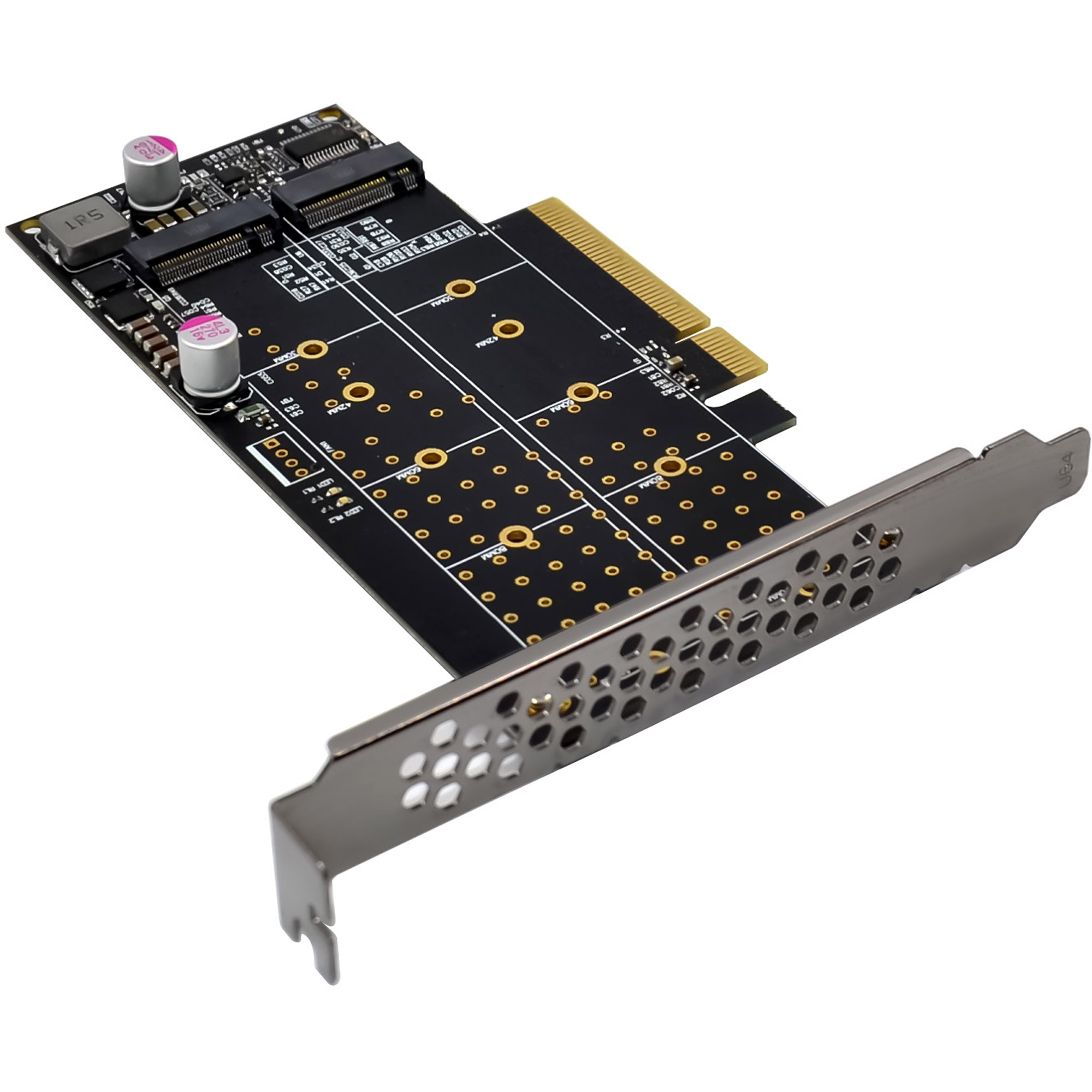 InLine® PCIe Karte zu 2x intern NVMe M.2 Key M - Bifurcation, PCIe x8