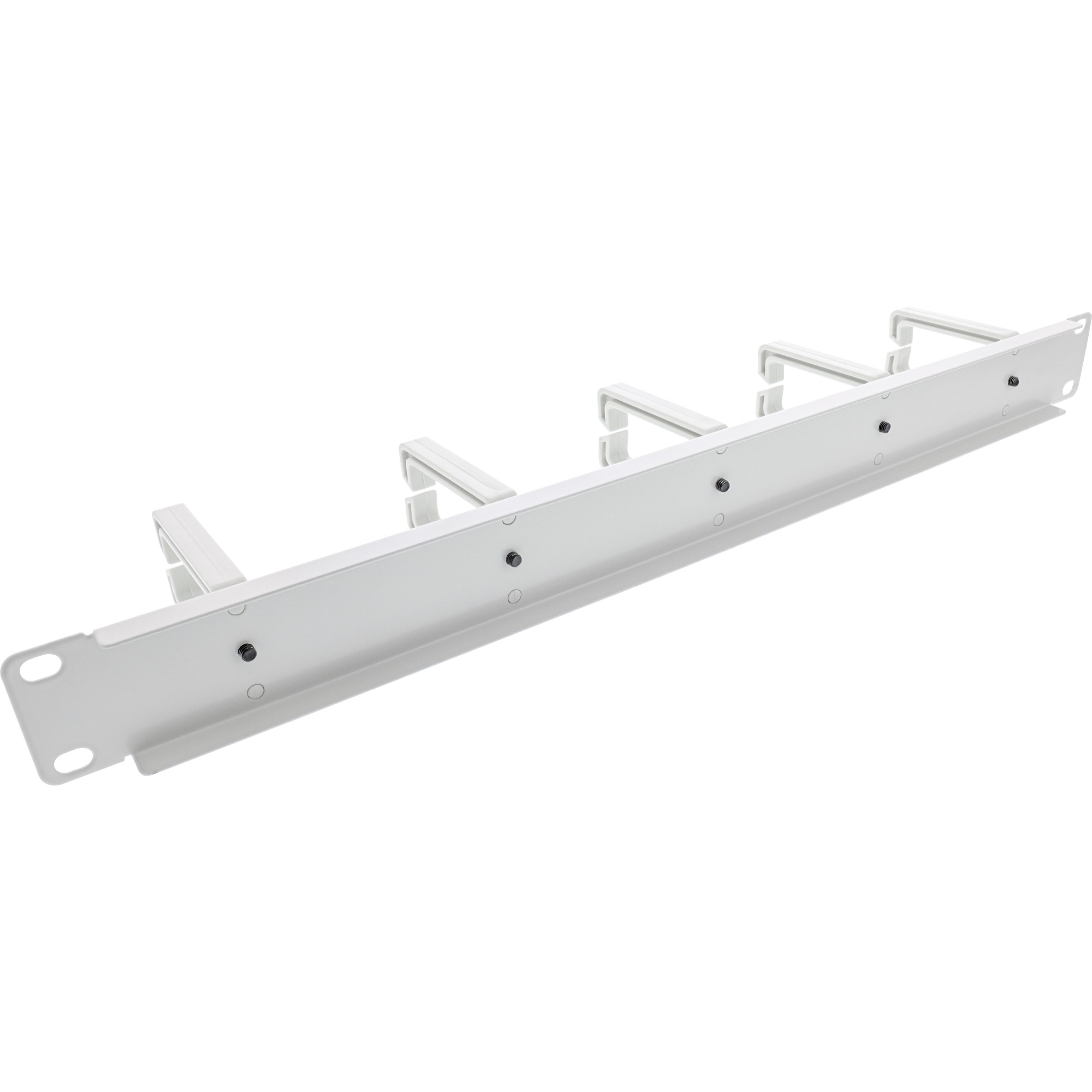 Inline® 19" Kabelführungspanel, 5 KunststoffBügel, RAL 7035, grau