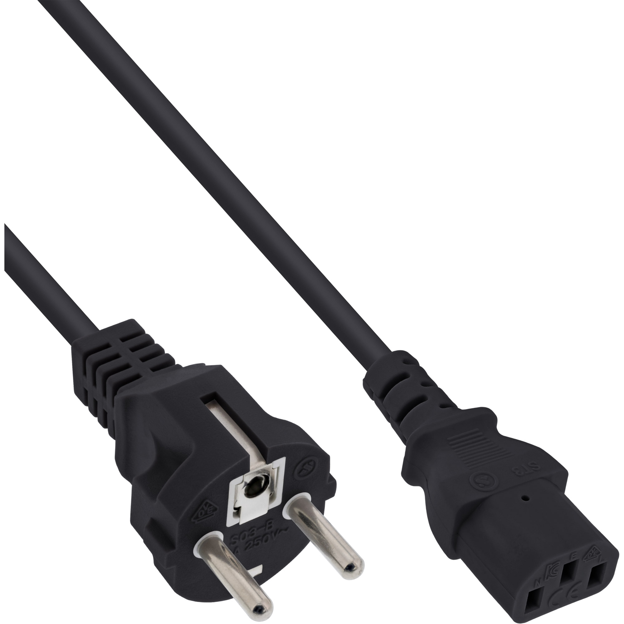 Inline® Netzkabel, Schutzkontakt gerade auf Kaltgerätestecker C13, 3m, schwarz Inline® Netzkabel, Schutzkontakt gerade auf Kaltgerätestecker C13, 3m, schwarz