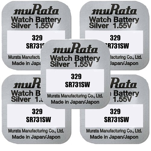 5x SR731SW 329 Silberoxid Batterie Murata 1,55 V