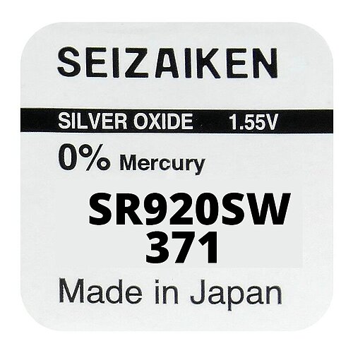 1x SR920SW SR69 371 Silberoxid Batterie Seizaiken 1,55 V