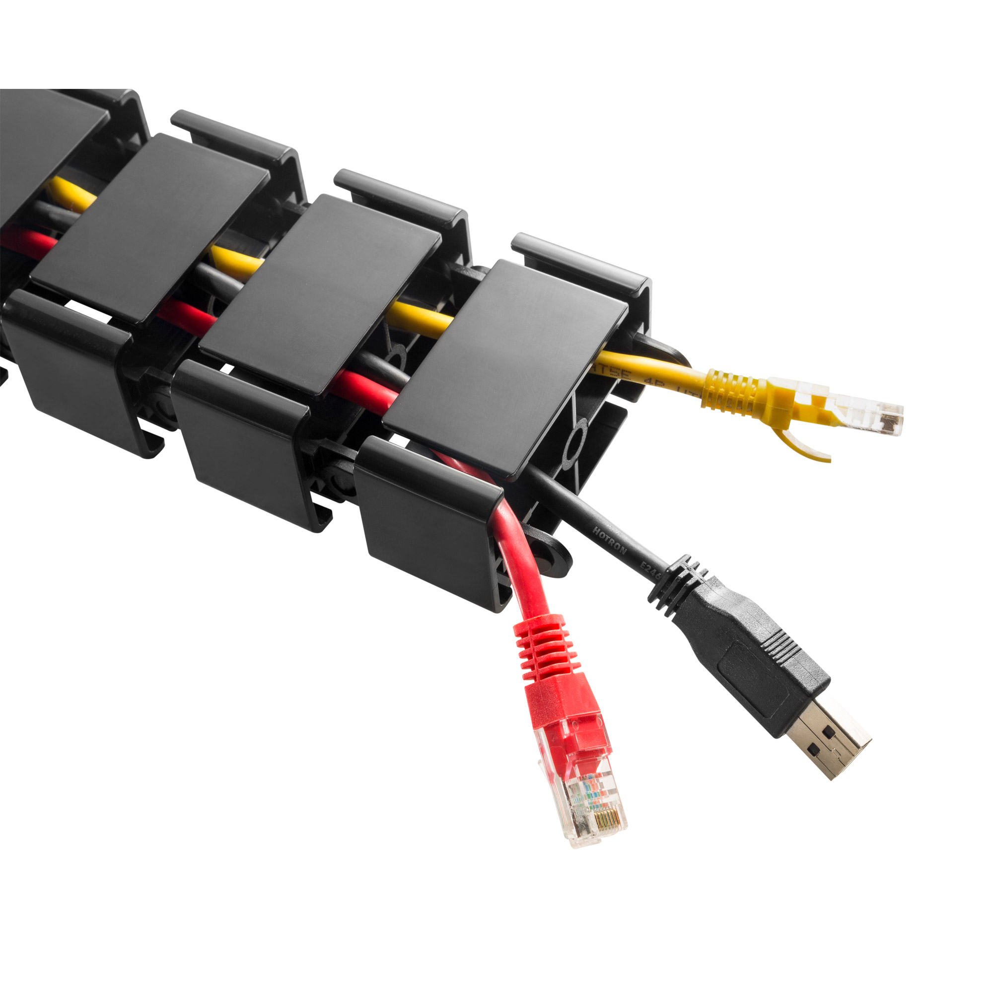 Inline® Kabelkanal flexibel für Höhenverstellbare Tische, 4 Kammern, schwarz