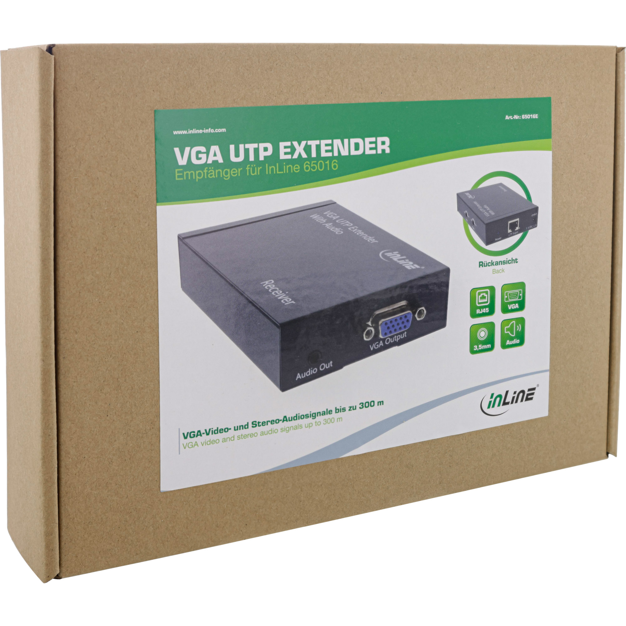 Inline® VGA Extender/Empfänger über UTP, mit Audio, bis 300m Inline® VGA Extender/Empfänger über UTP, mit Audio, bis 300m