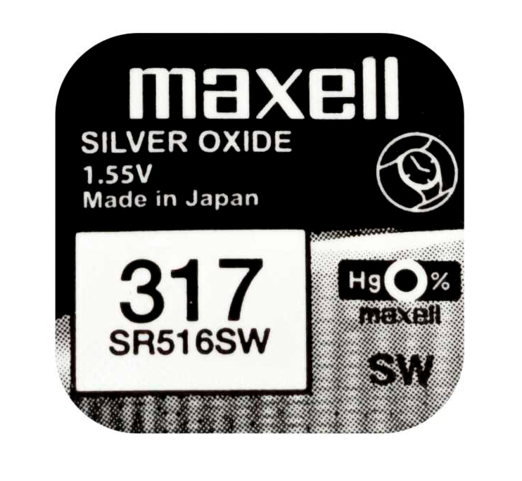 100x Maxell SR516SW SR62 317 Silberoxid Batterie 1,55V