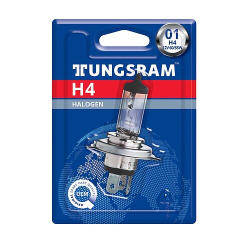 Tungsram H4 12V 60/55W P43t Standard 1Stücl Blister