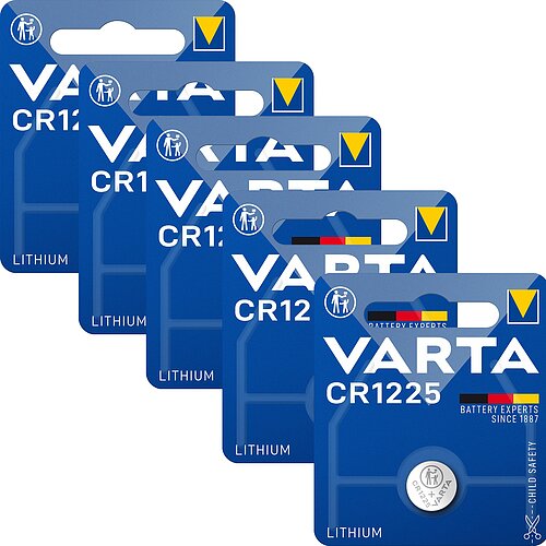 Varta CR1225 Lithium Knopfzelle 3V Batterie - 5er Verpackung