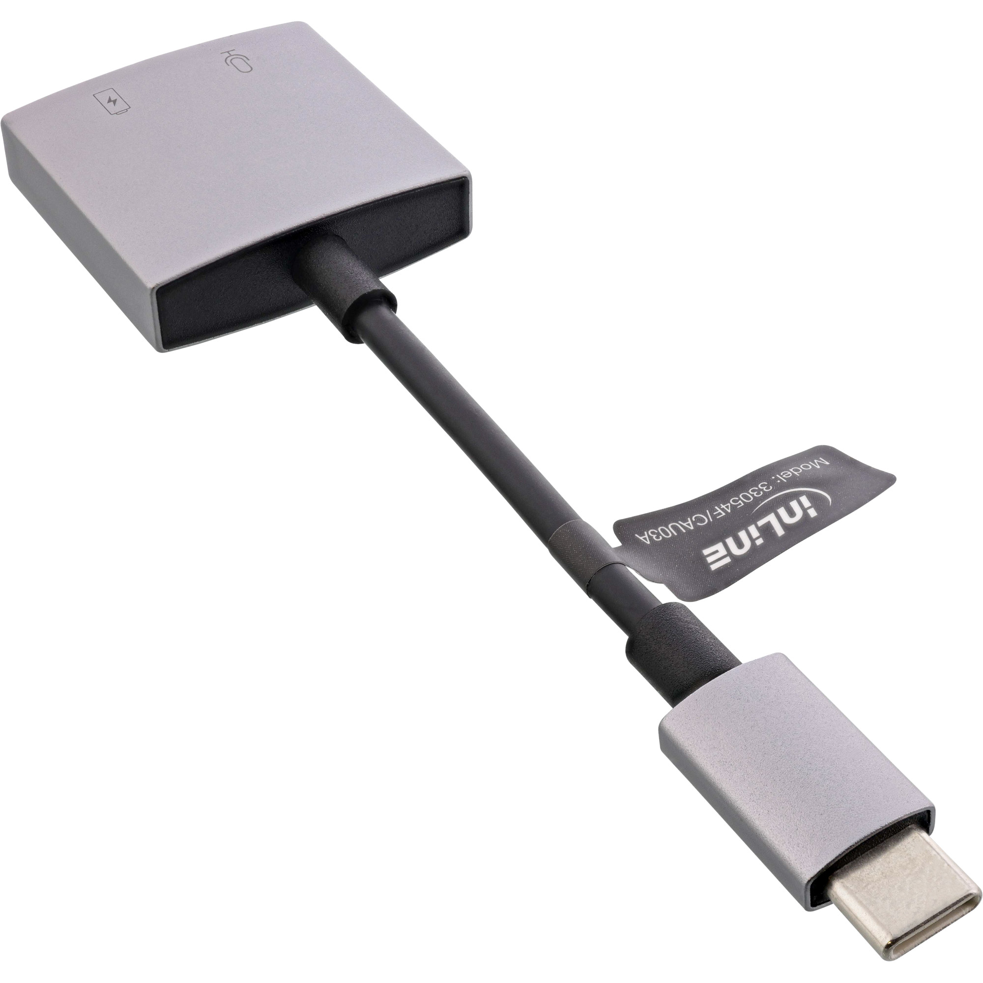Inline® USB-C Audio Adapterkabel, USB-C zu 3,5mm Buchse + PD 30W