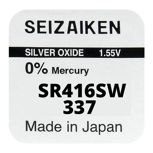 1x SR416SW 337 Silberoxid Batterie Seizaiken 1,55 V