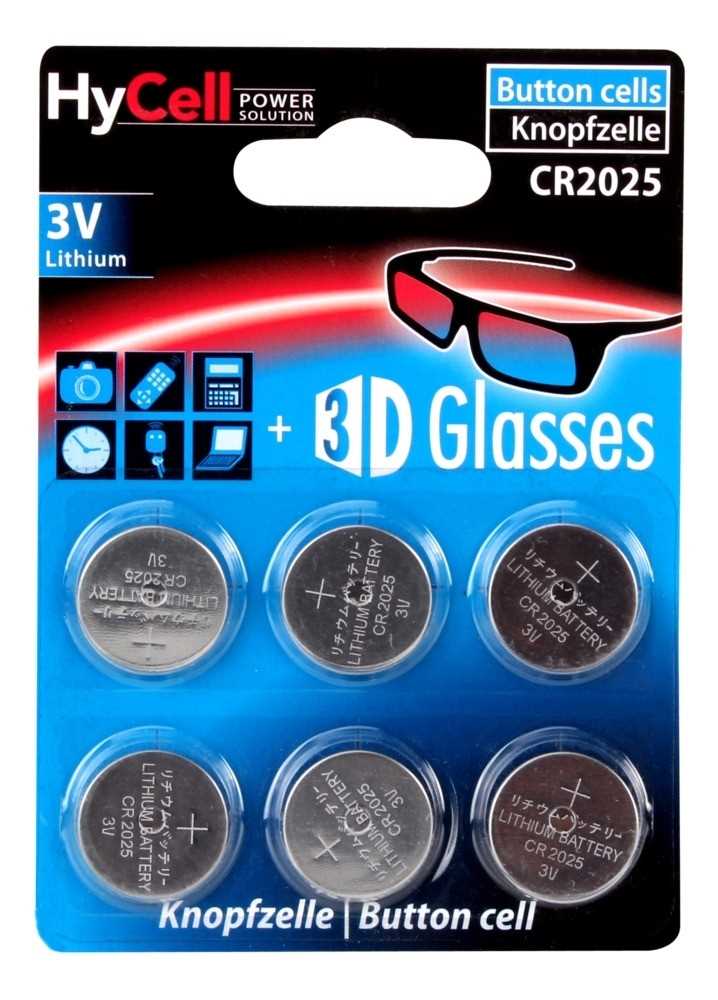 Hycell CR2025 Lithium Knopfzelle 3V Batterie - 6er Verpackung