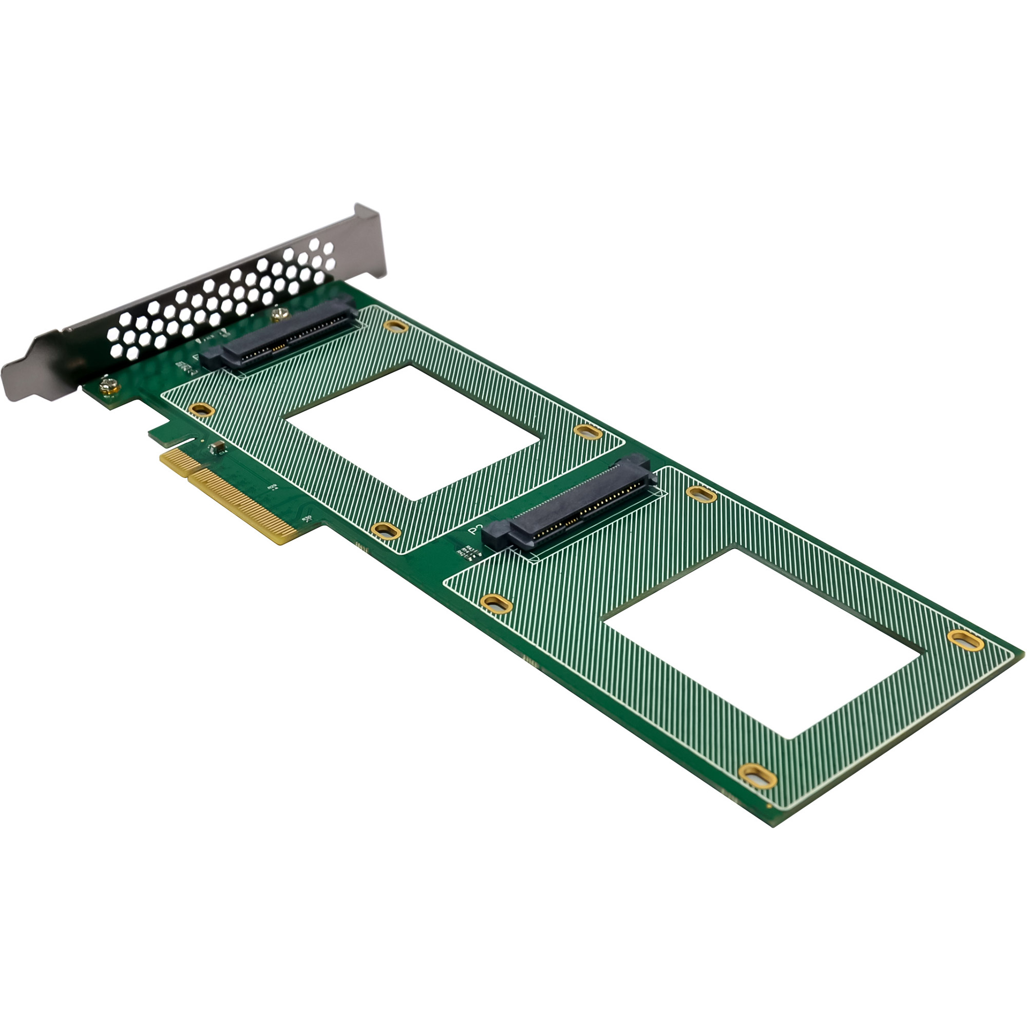 InLine® PCIe Karte zu 2x intern U.2 NVMe SFF-8639 - Bifurcation, PCIe x8, schmal