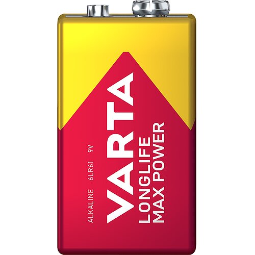Varta Longlife Max Power 9V Block 6LR61 Alkaline Batterie - 5er Verpackung