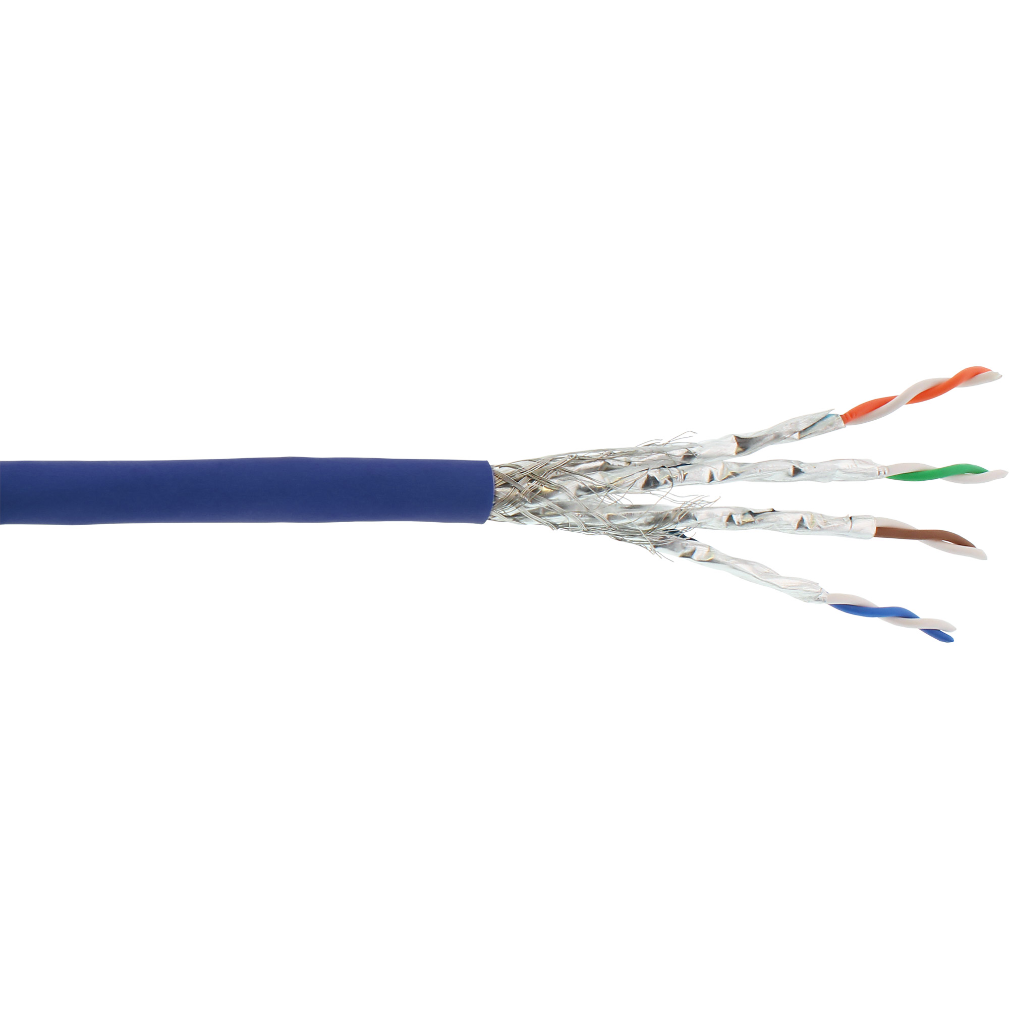 100m - Inline® Patchkab., S/FTP (PiMf), Cat.6A, 500MHz, halogenfrei, Kupfer, blau