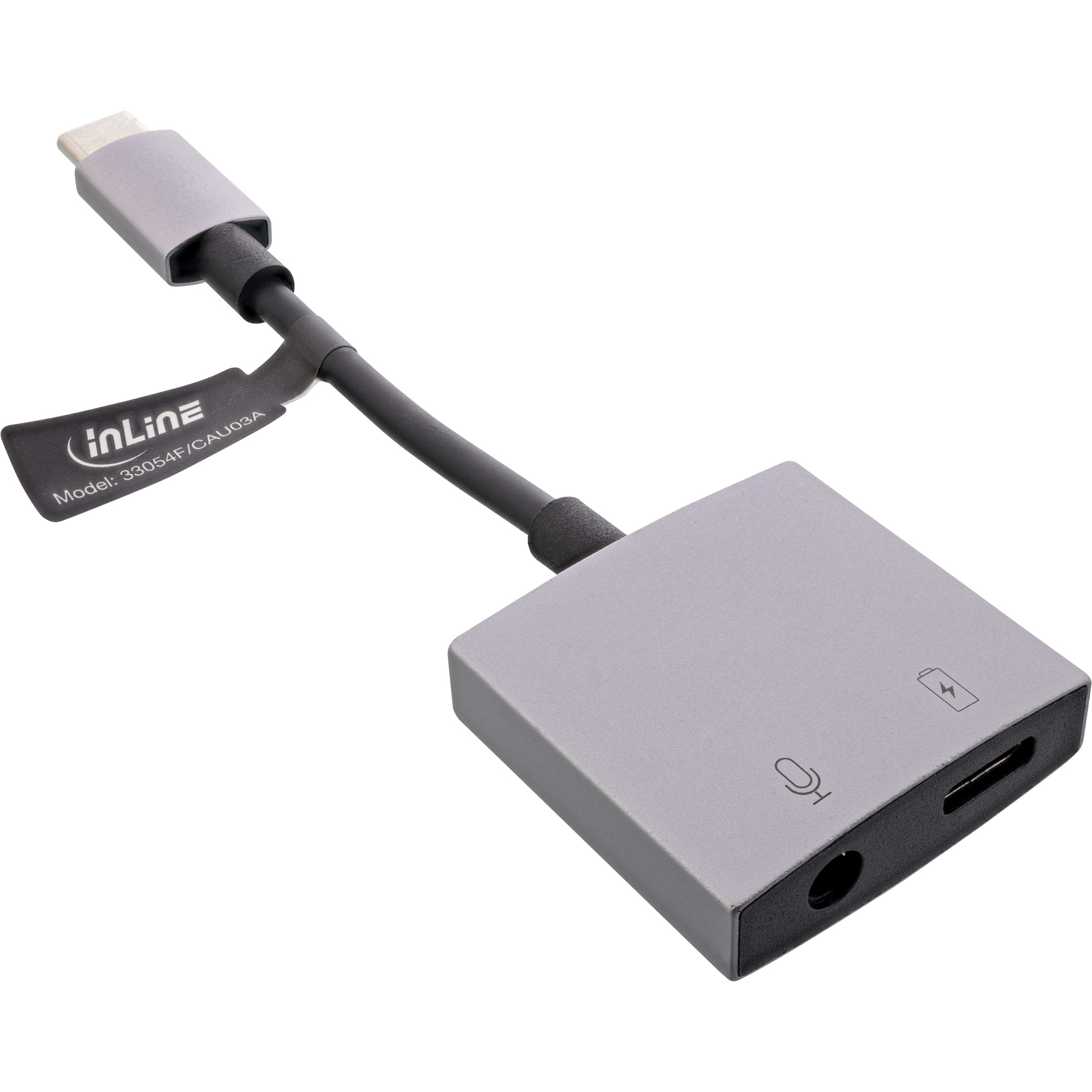 Inline® USB-C Audio Adapterkabel, USB-C zu 3,5mm Buchse + PD 30W
