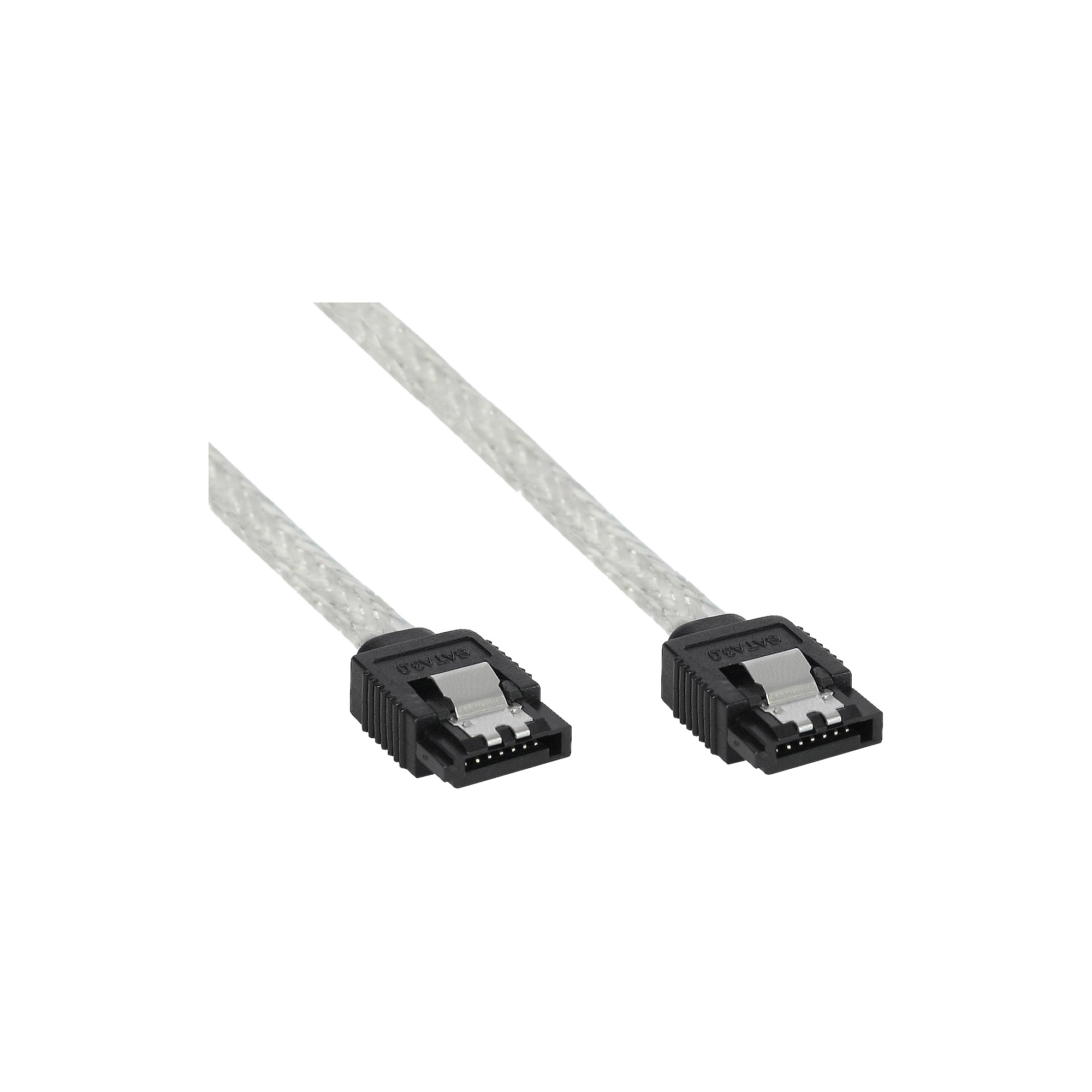 Inline® SATA 6Gb/s Kabel rund, mit Lasche, 0,5m