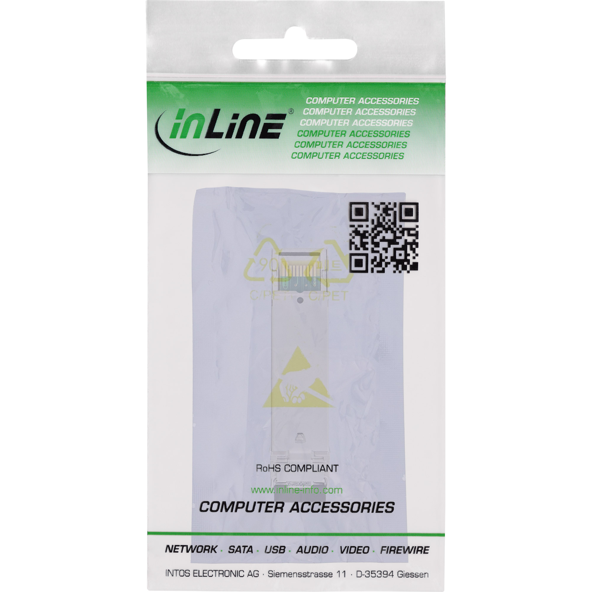 Inline® SFP Modul LWL LX 1310nm Singlemode mit LC Buchsen, 20km, 1,25Gb/s