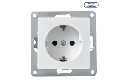 Schutzkontakt-Steckdose McPower ''Cup'', 250V~/16A, UP, Steckanschluss, weiß