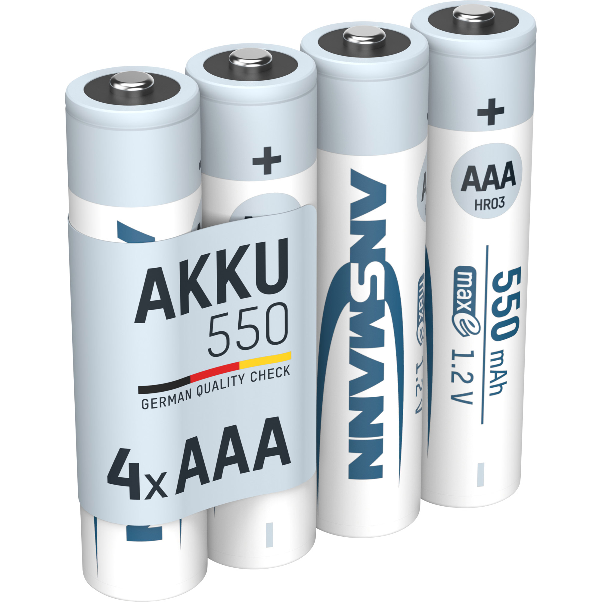 Ansmann NiMH AAA Micro 550mAh HR03 Akku - 4er Verpackung Ansmann NiMH AAA Micro 550mAh HR03 Akku - 4er Verpackung