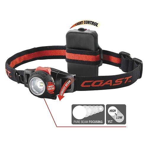 Coast HL7 LED-Kopflampe inkl. 3x AAA