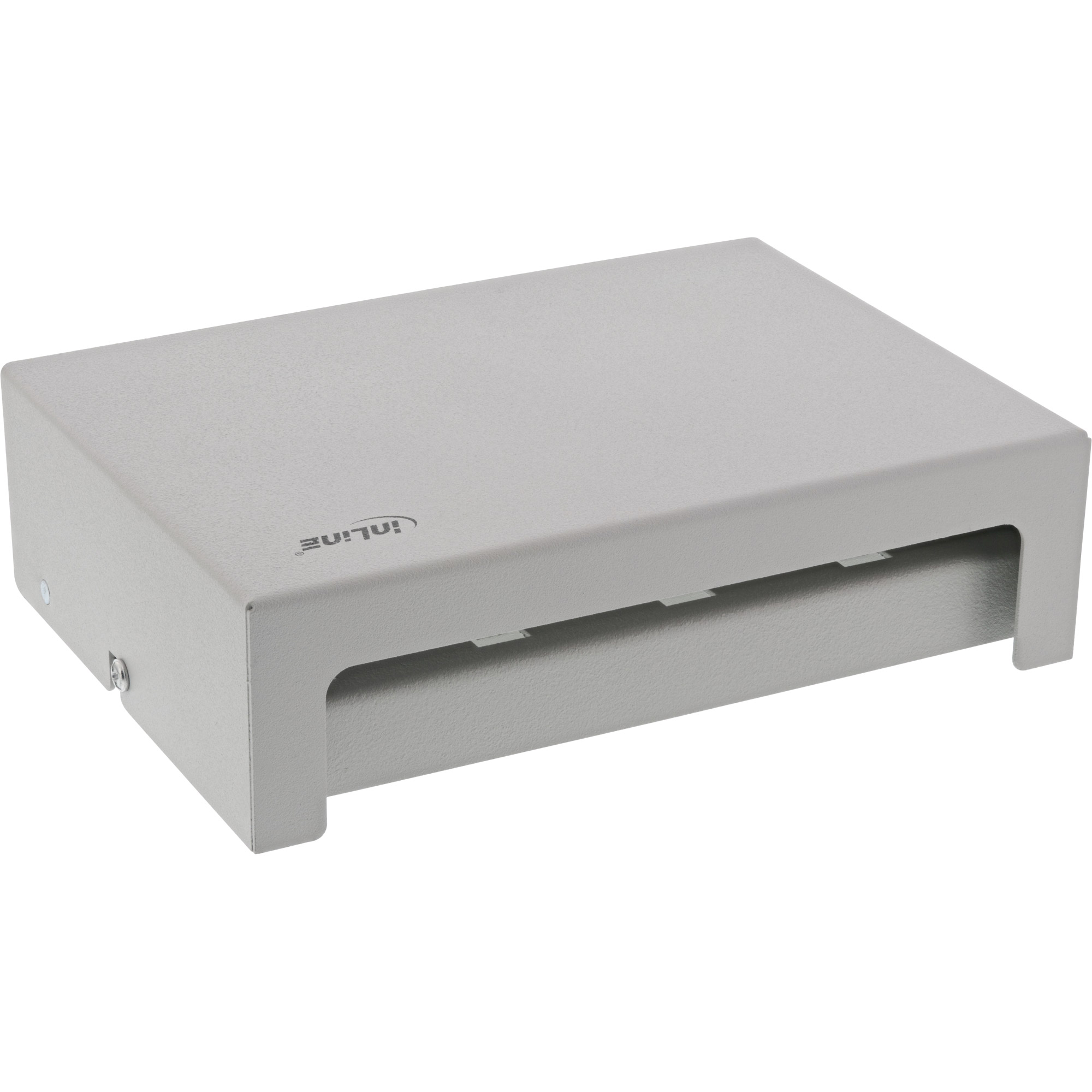 Inline® Patchfeld-Dose Aufputz für 8x Keystone RJ45, Metall, lichtgrau RAL7035