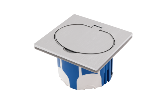 Boden Einbausteckdose, IP44, Edelstahl, 3680W, incl. Gerätedose Winddicht