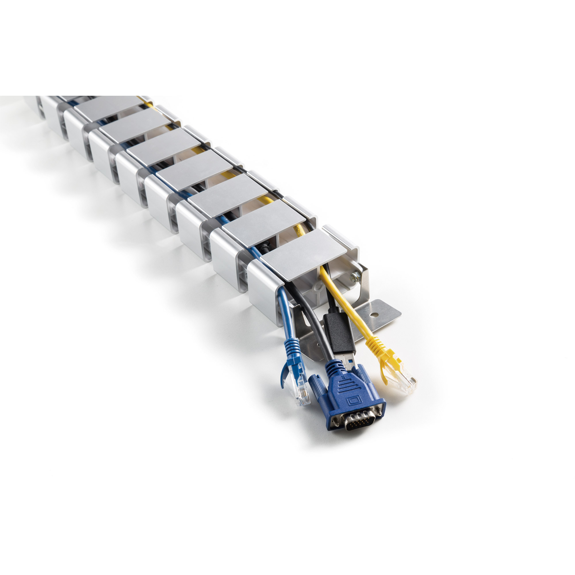 Inline® Kabelkanal flexibel für Höhenverstellbare Tische, 4 Kammern, grau