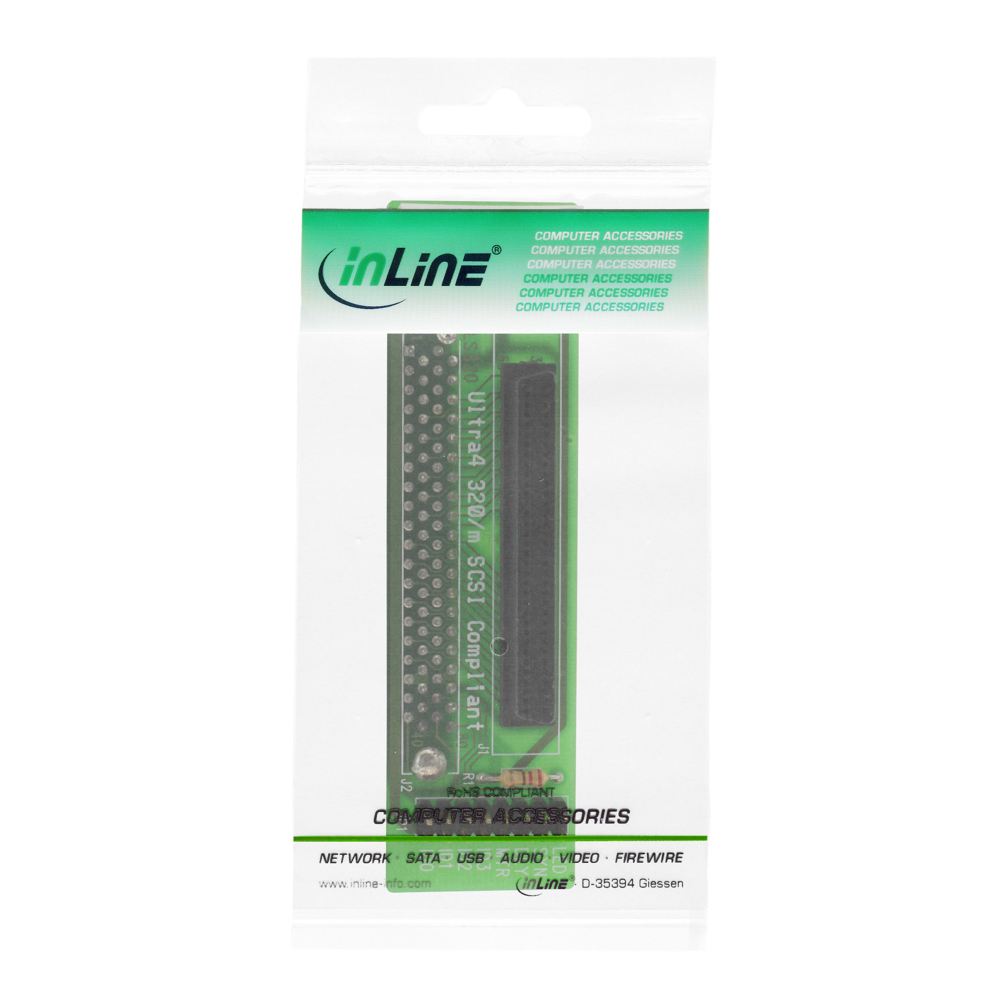 Inline® SCSI-SCA U320 Adapter, 80pol Buchse auf 68pol mini Sub D Buchse Inline® SCSI-SCA U320 Adapter, 80pol Buchse auf 68pol mini Sub D Buchse