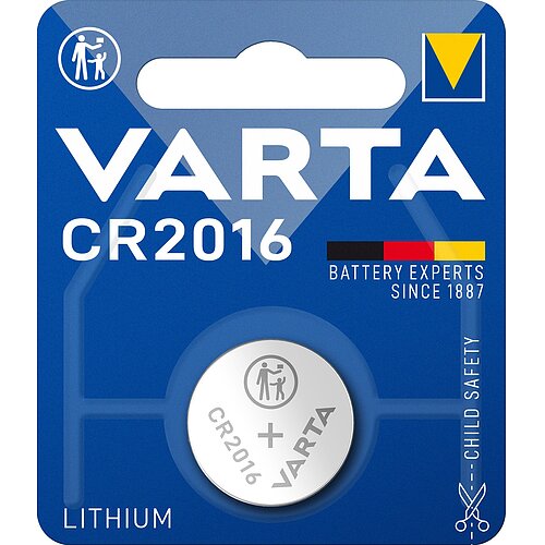 Varta CR2016 Lithium Knopfzelle 3V Batterie - 1er Verpackung