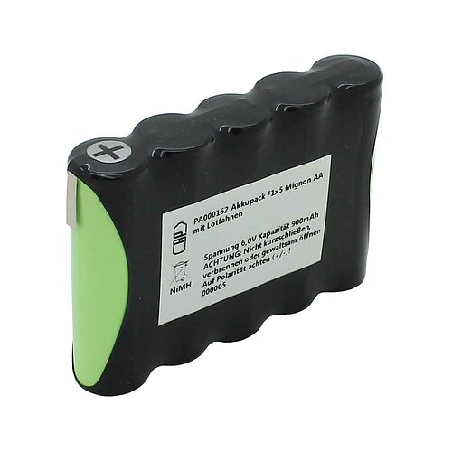 Akkupack NiMH 6,0V 900mAh F1x5 Mignon AA mit Lötfahnen Akkupack NiMH 6,0V 900mAh F1x5 Mignon AA mit Lötfahnen