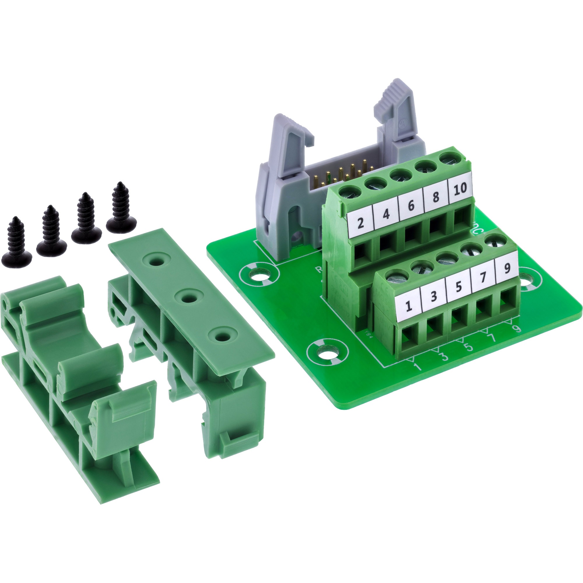 InLine® IDC 10 Buchse an Terminalblock, 5-polig, auf Platine