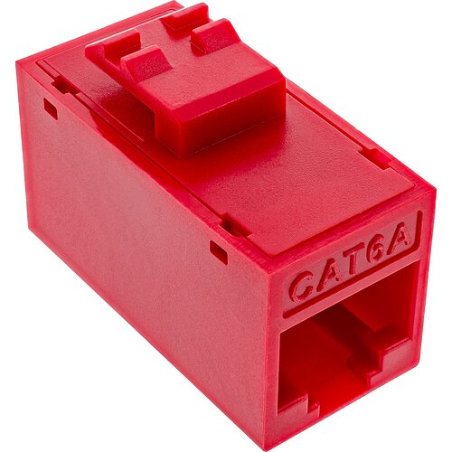 Inline® Keystone RJ45 Buchse/Buchse, ungeschirmt, Cat.6A, 8er Pack, rot