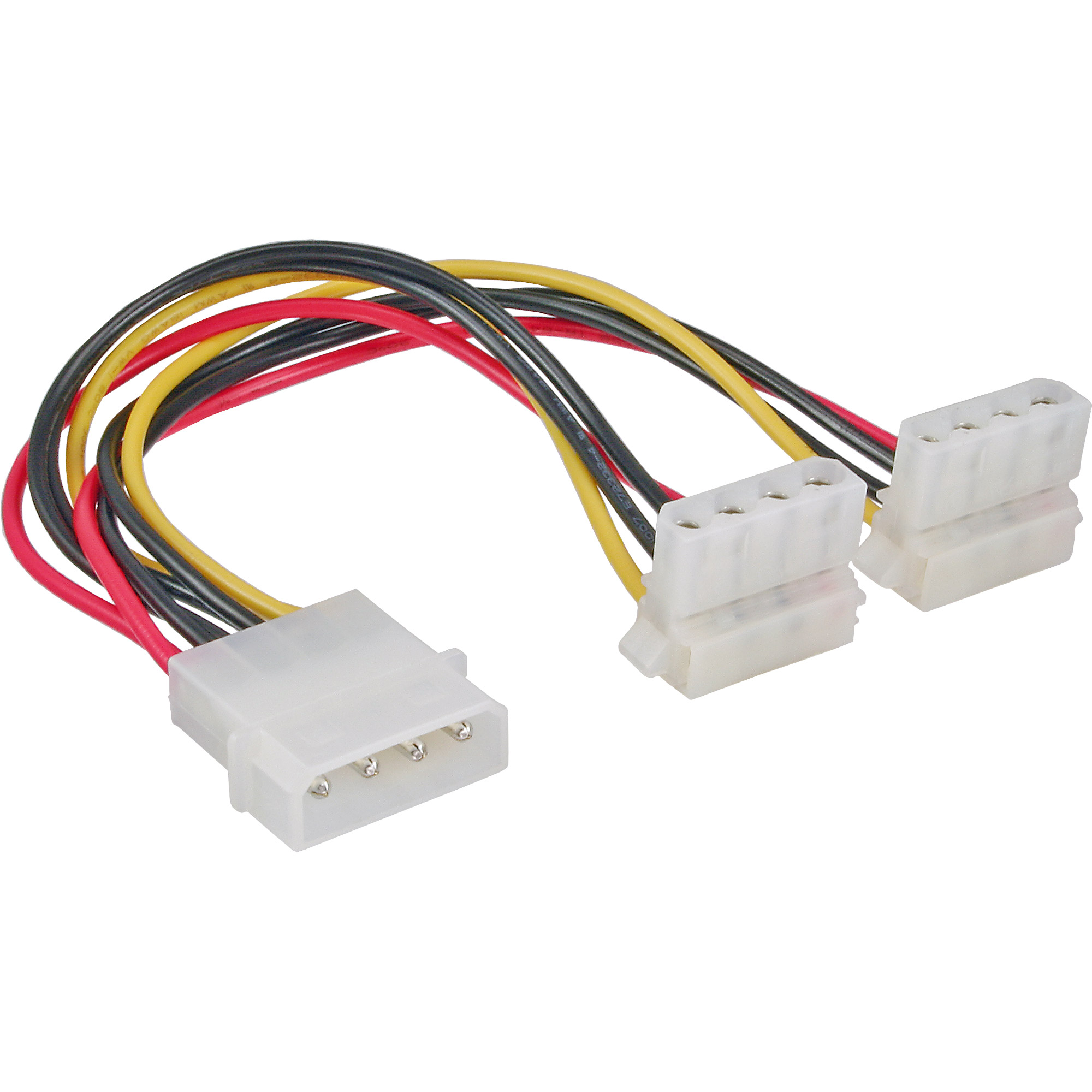 Inline® Strom Y-Kabel intern, 1x 5,25" an 2x 5,25" gewinkelt 0,15m