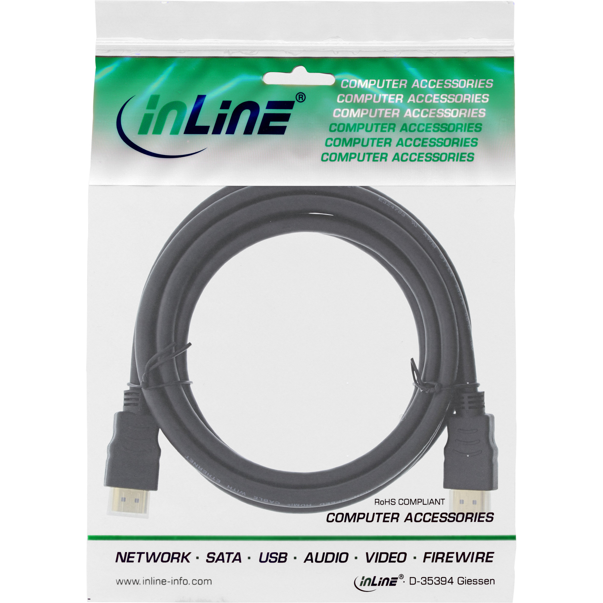 Inline® HDMI-High Speed Kabel mit Ethernet, Premium, 4K2K, ST/ST, schwarz, 1m Inline® HDMI-High Speed Kabel mit Ethernet, Premium, 4K2K, ST/ST, schwarz, 1m