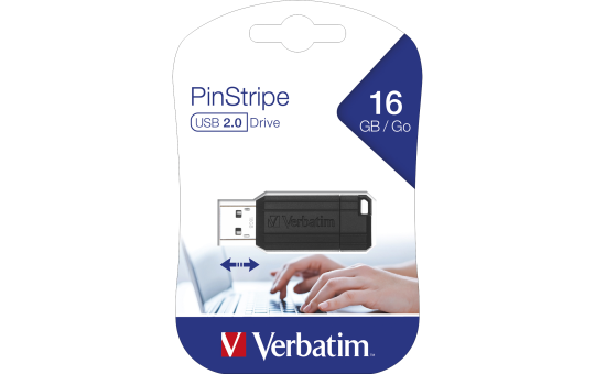 USB 2.0 Stick Verbatim, 16GB Speicher, PinStripe, Schiebemechanismus USB 2.0 Stick Verbatim, 16GB Speicher, PinStripe, Schiebemechanismus