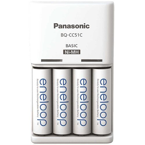 Panasonic eneloop Basic Charger BQ-CC51C inklusive 4x HR-3UTGB / BK-3MCDE