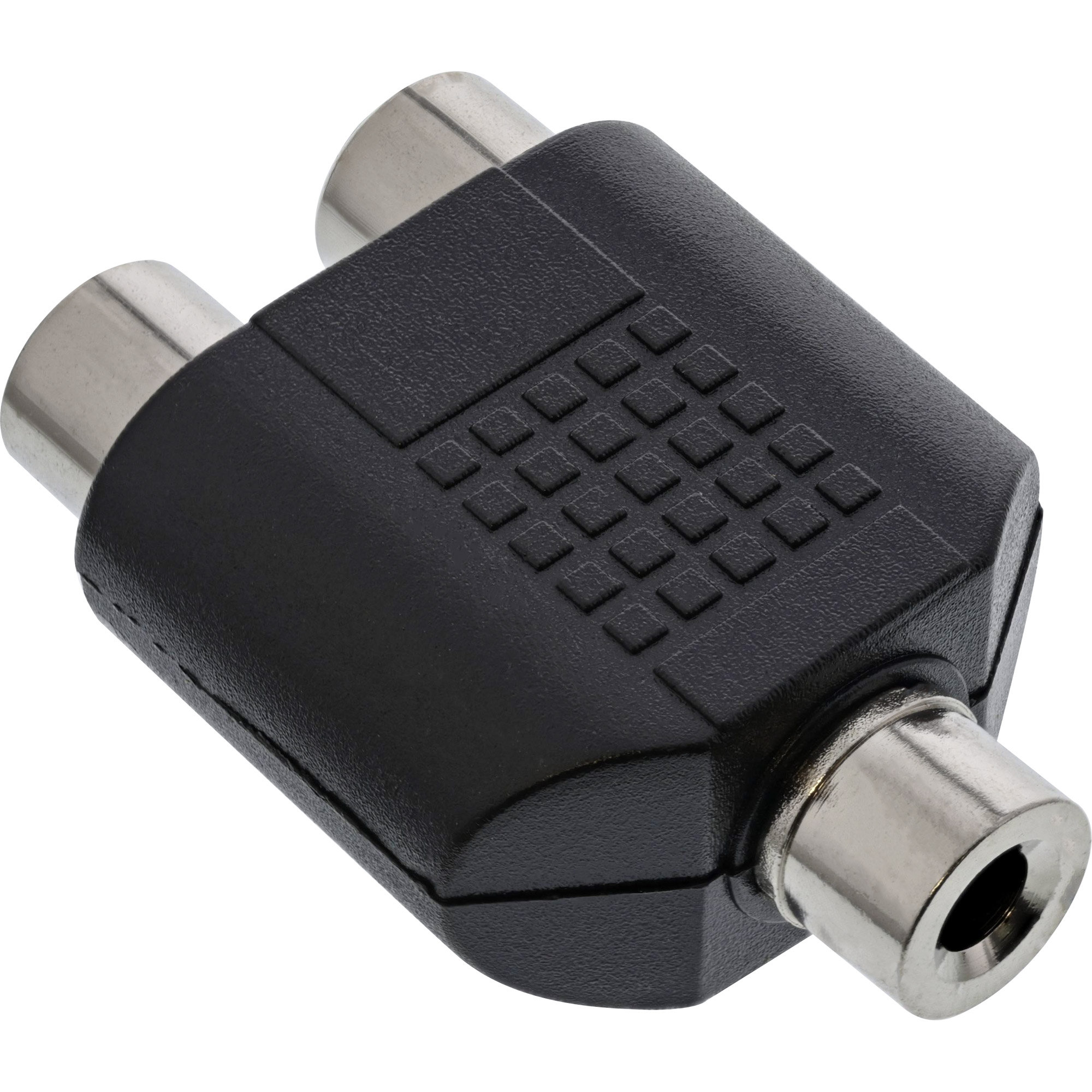 Inline® Audio Adapter, 3,5mm Klinke Buchse Mono an 2x Cinch Buchse