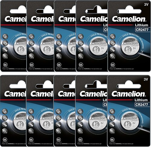 Camelion CR2477 Lithium Knopfzelle ohne Absatz 10er Verpackung