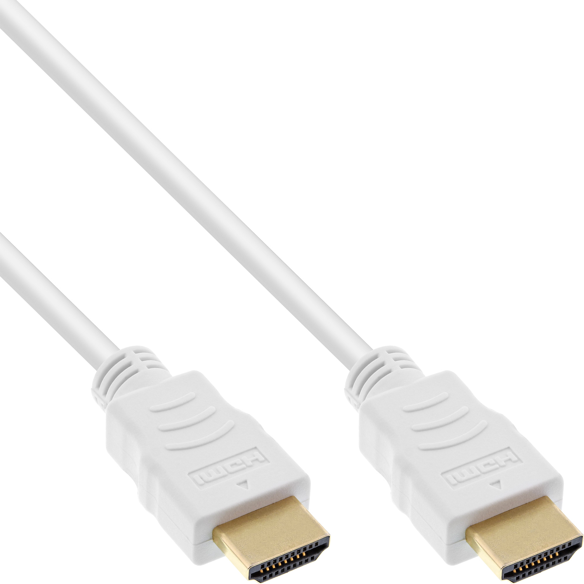 Inline® HDMI-High Speed Kabel mit Eth., Premium, ST / ST, weiß / gold, 1m