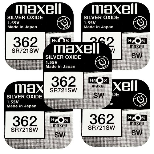 5x Maxell SR721SW SR58 362 Silberoxid Batterie 1,55 V