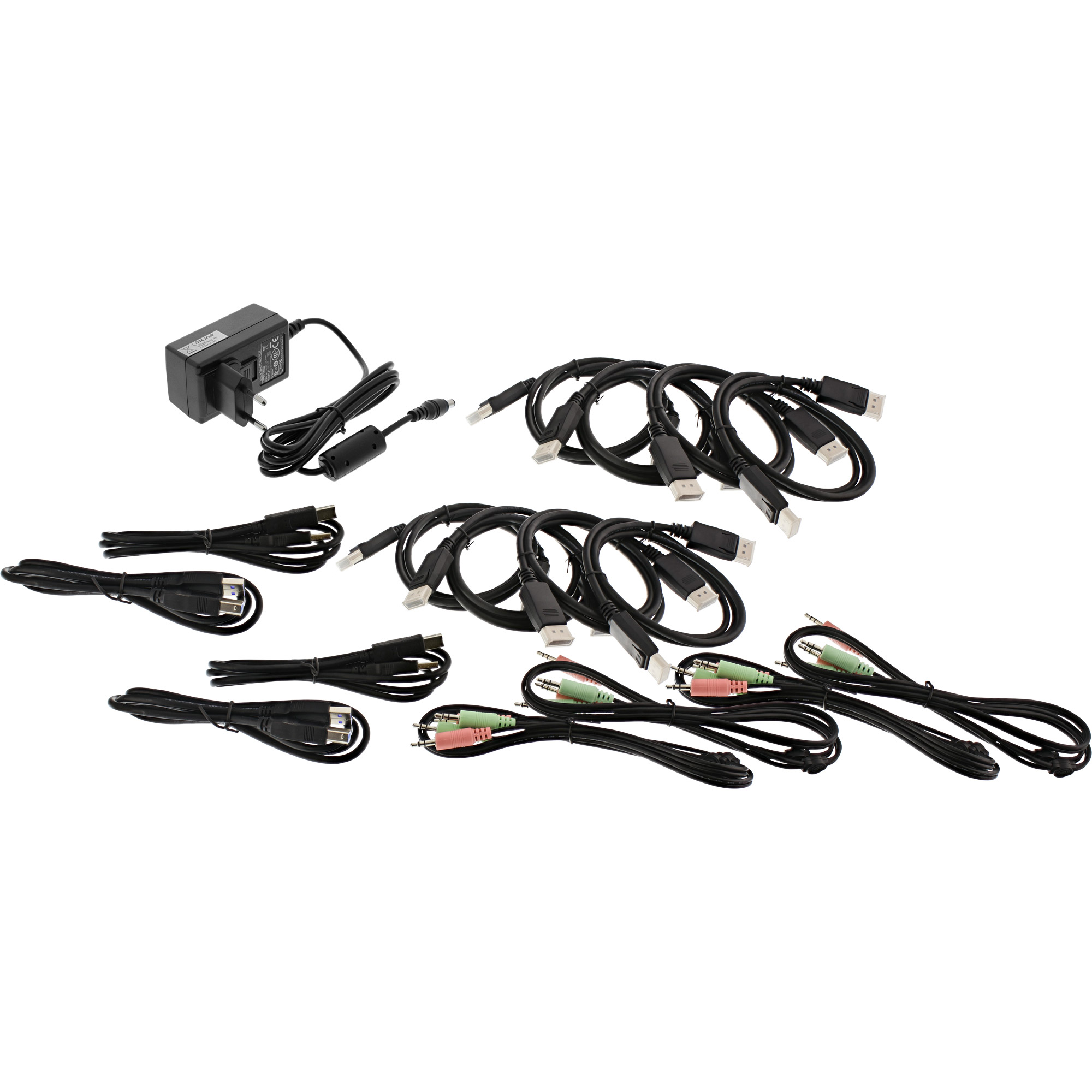 Inline® KVM Desktop Switch, 4-fach, Dual-Monitor DP 1.2, 4K, USB 3.0, Audio