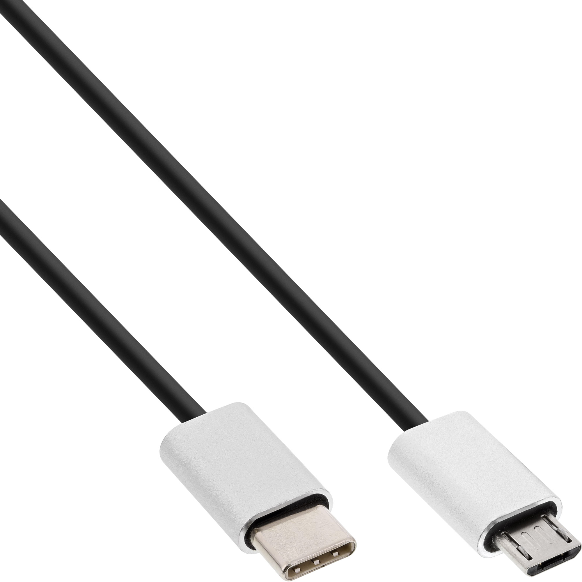 Inline® USB 2.0 Kabel, USB-C ST an Micro-B ST, schwarz/Alu, flexibel, 1,5m Inline® USB 2.0 Kabel, USB-C ST an Micro-B ST, schwarz/Alu, flexibel, 1,5m