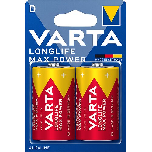 Varta Longlife Max Power Mono D LR20 Alkaline Batterie - 2er Verpackung