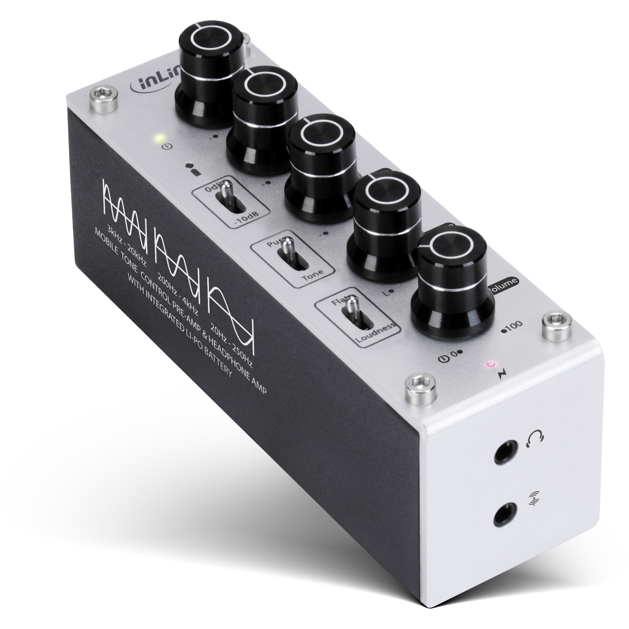 InLine AmpEQ mobile, Hi-Res AUDIO Kopfhörer-Verstärker und Equalizer, mit Akku
