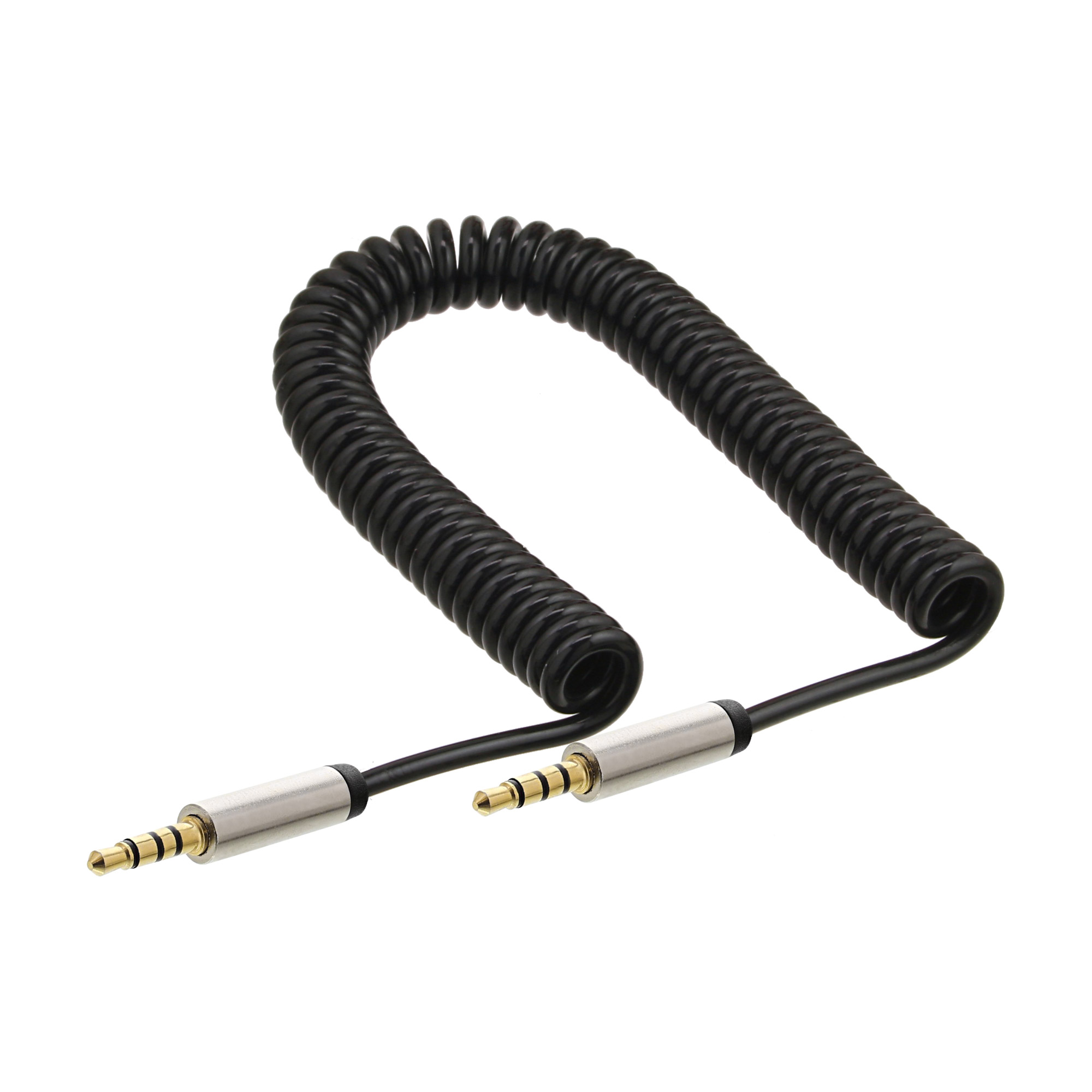 2m - Inline® Slim Audio Spiralkabel Klinke 3,5mm ST/ST, 4-polig, Stereo 2m - Inline® Slim Audio Spiralkabel Klinke 3,5mm ST/ST, 4-polig, Stereo
