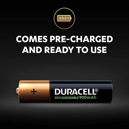 2x Duracell NiMH AAA Micro 900mAh HR03 Akku 