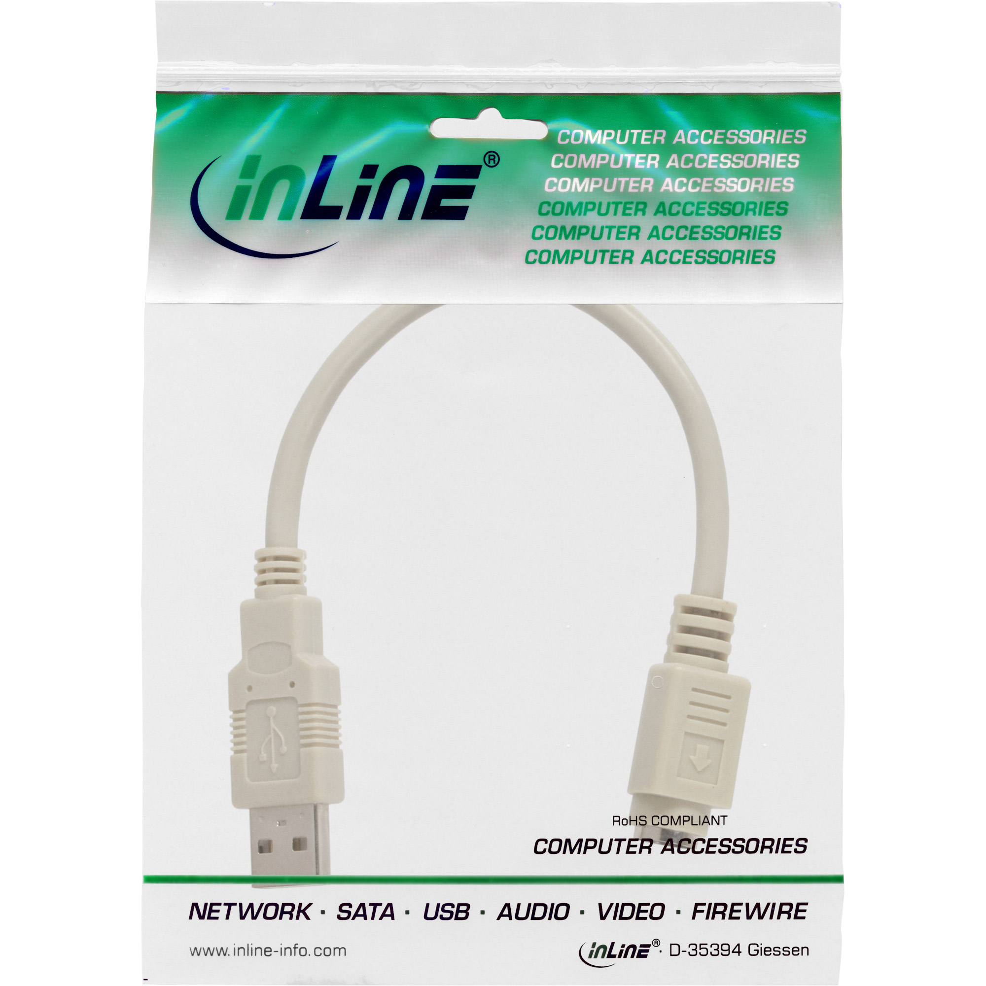 Inline® USB Adapter Kabel, USB Stecker A auf PS/2 Buchse