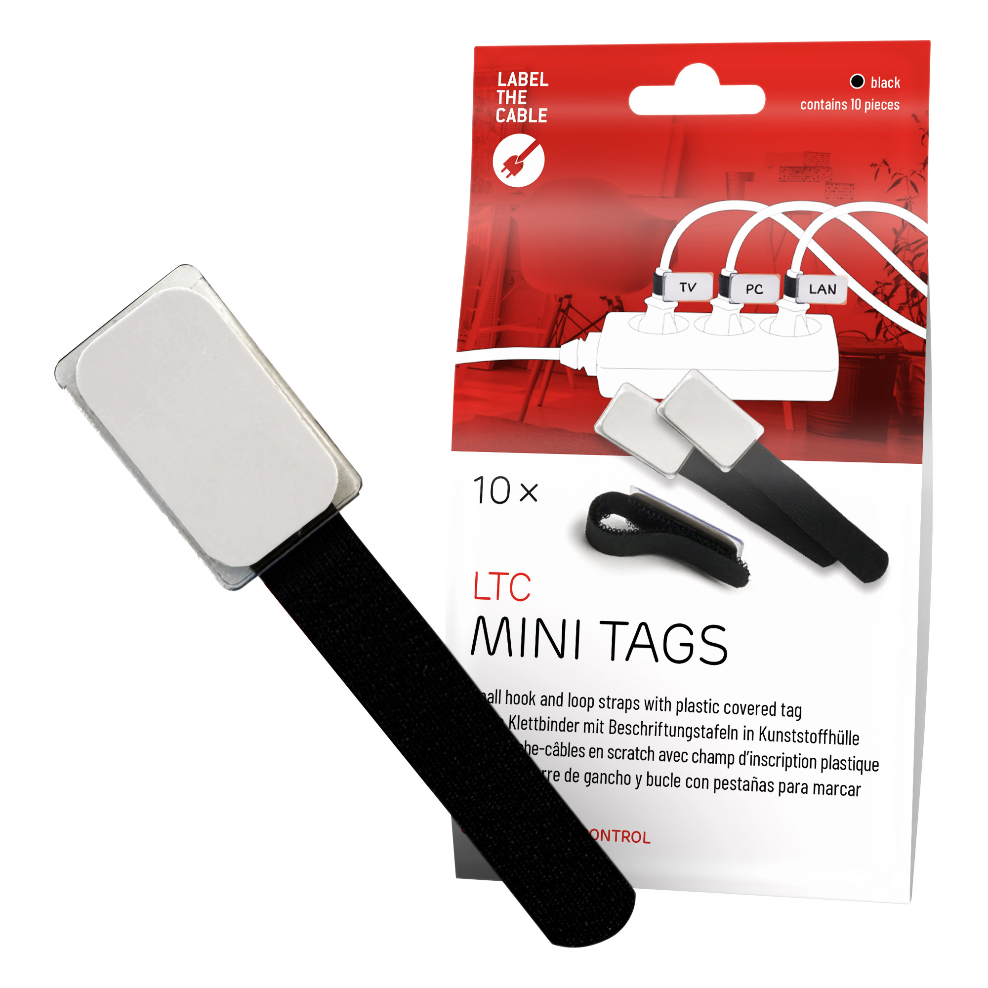 Label-The-Cable Mini, LTC 2510, 10er Set schwarz