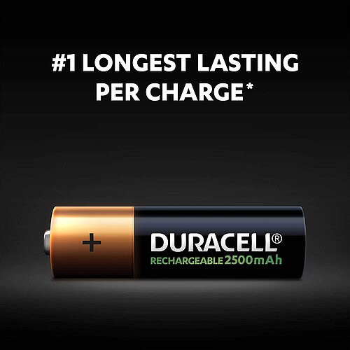 2x Duracell NiMH AA Mignon 2500mAh HR6 Akku
