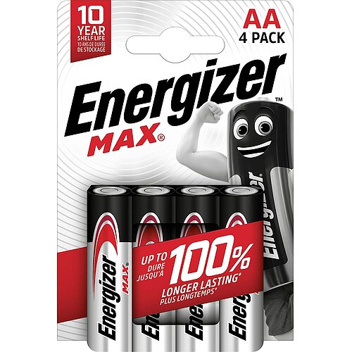 Energizer MAX AA Mignon LR6 Alkaline Batterie - 4er Verpackung Energizer MAX AA Mignon LR6 Alkaline Batterie - 4er Verpackung