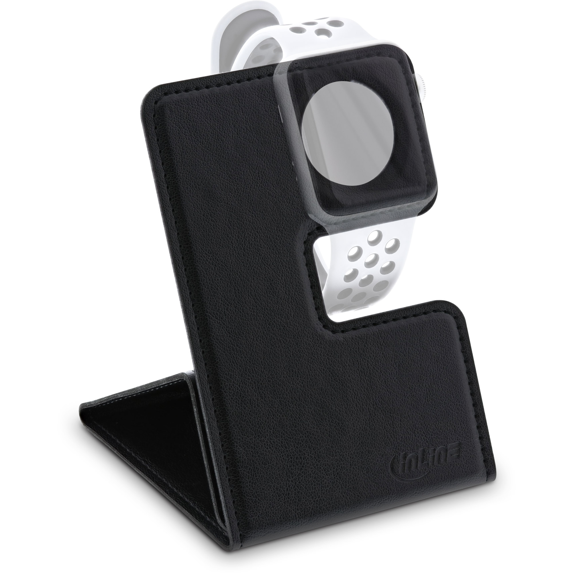 Inline® Halterung für Apple Watch für Schreibtisch / Regal, schwarz, faltbar